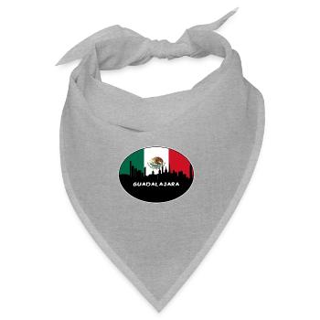 Guadalajara Mexiko Flagge Skyline Silhouette Reisen - Bandana Dreieckstuch - Grau meliert - Vorne