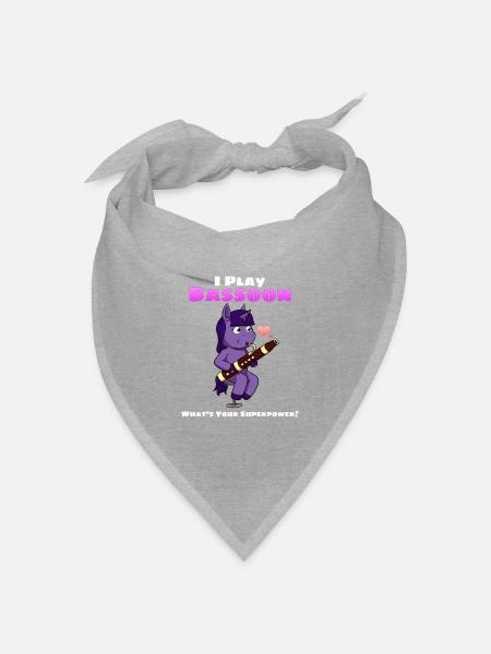 Unicorn Bassoon Fagottistin Fagottspielerin - Bandana Dreieckstuch - Grau meliert