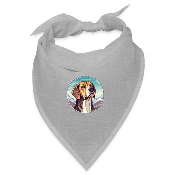 Braque Du Bourbonnais Hunderasse Cartoon Kawaii Wat - Bandana Dreieckstuch - Grau meliert - Vorne