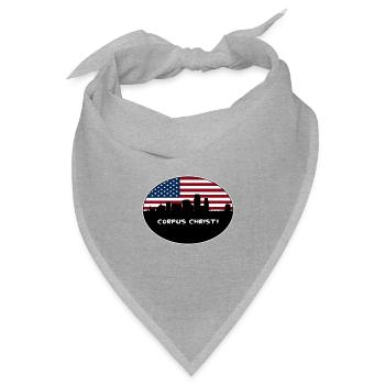 Corpus Christi Texas USA Flagge Skyline Reisen Souve - Bandana Dreieckstuch - Grau meliert - Vorne