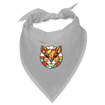 Chipmunk bunte Aquarell-Tierillustration - Bandana Dreieckstuch - Grau meliert - Vorne