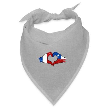 Frankreich Chile Flagge Hände Herzform used - Bandana Dreieckstuch - Grau meliert - Vorne