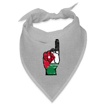 Jordanien Flagge Nummer 1 used - Bandana Dreieckstuch - Grau meliert - Vorne