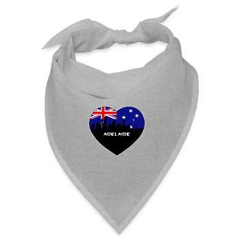 Adelaide Australien Flagge Skyline Reise Souvenir - Bandana Dreieckstuch - Grau meliert - Vorne