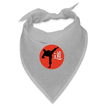 kungfukämper und schrftzeichen dao - Bandana Dreieckstuch - Grau meliert - Vorne
