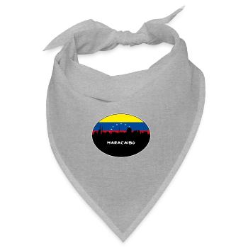Maracaibo-Venezuela-Flaggen-Skyline-Schattenbild-Reise - Bandana Dreieckstuch - Grau meliert - Vorne
