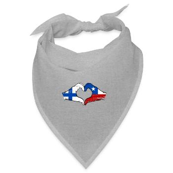 Finnland Chile Flagge Hände Herzform used - Bandana Dreieckstuch - Grau meliert - Vorne