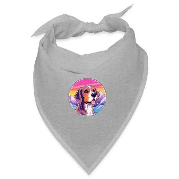 Andalusischer Jagdhund Rasse Cartoon Kawaii Watercol - Bandana Dreieckstuch - Grau meliert - Vorne