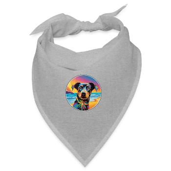 Mallorca Ratter Hund Rasse Bunte Karikatur Watercol - Bandana Dreieckstuch - Grau meliert - Vorne