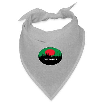 Chittagong Bangladesch Flaggen-Skyline-Schattenbild Trav - Bandana Dreieckstuch - Grau meliert - Vorne