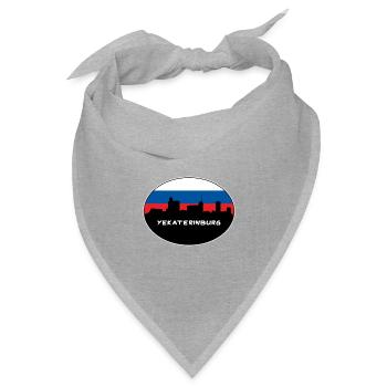 Jekaterinburg Russland Flagge Skyline Silhouette Trave - Bandana Dreieckstuch - Grau meliert - Vorne