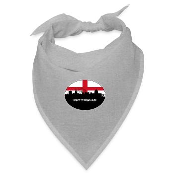 Nottingham England Flagge Skyline Reise Souvenir - Bandana Dreieckstuch - Grau meliert - Vorne