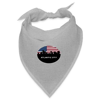 Atlantic City New Jersey USA Flagge Skyline Travel S - Bandana Dreieckstuch - Grau meliert - Vorne