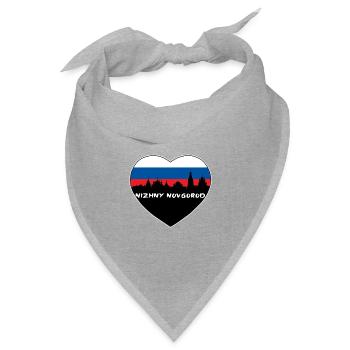 Nischni Nowgorod Russland Flag Skyline Travel Souveni - Bandana Dreieckstuch - Grau meliert - Vorne