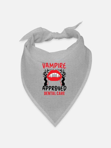Vampir-Zahnpflege. - Bandana Dreieckstuch - Grau meliert
