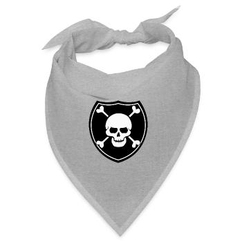 Piratenschädelräuber - Bandana Dreieckstuch - Grau meliert - Vorne