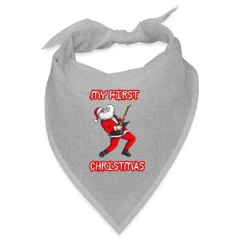 Rockin Santa Weihnachtsgitarre - Bandana Dreieckstuch - Grau meliert - Vorne