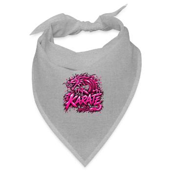 Karate Dragon – Pink Martial Arts Streetwear - Bandana Dreieckstuch - Grau meliert - Vorne