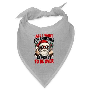 Rebellischer Weihnachtsmann mit Sonnenbrille - Bandana Dreieckstuch - Grau meliert - Vorne