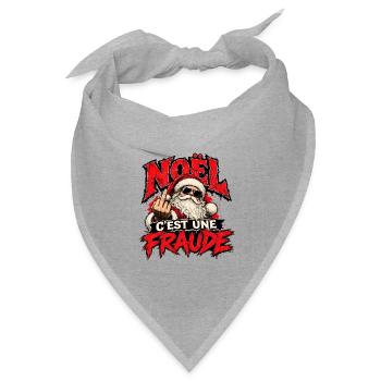 Rebellisches Weihnachten: Wütender Santa - Bandana Dreieckstuch - Grau meliert - Vorne