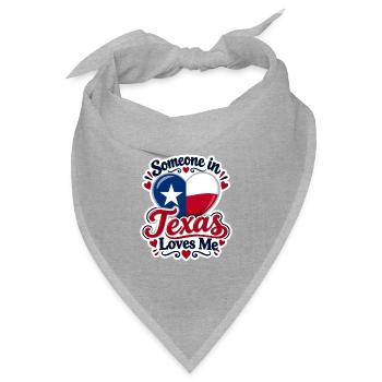 Texas Liebe Herzdesign - Bandana Dreieckstuch - Grau meliert - Vorne