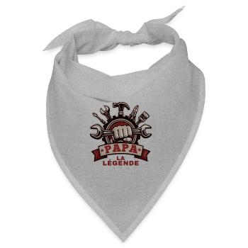 Papa, die Legende - Bandana Dreieckstuch - Grau meliert - Vorne