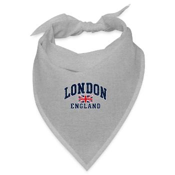 London - England - Union Jack - Vintage - Bandana Dreieckstuch - Grau meliert - Vorne