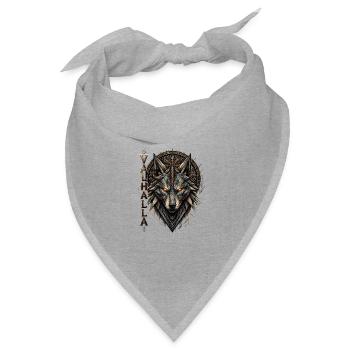Wikingerwolf Valhalla – Geometrische Runen - Bandana Dreieckstuch - Grau meliert - Vorne