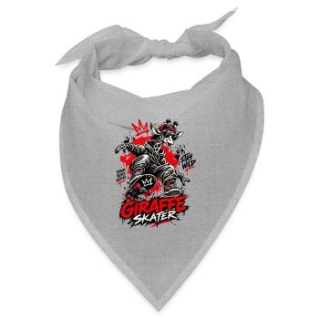 Giraffe Skateboarder Street Art - Bandana Dreieckstuch - Grau meliert - Vorne