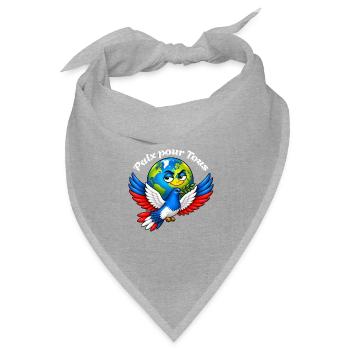 Frieden für alle – Frankreich - Bandana Dreieckstuch - Grau meliert - Vorne