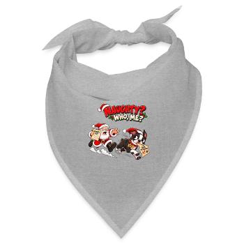 Frech? Wer, ich? Boston Terrier Weihnachten - Bandana Dreieckstuch - Grau meliert - Vorne
