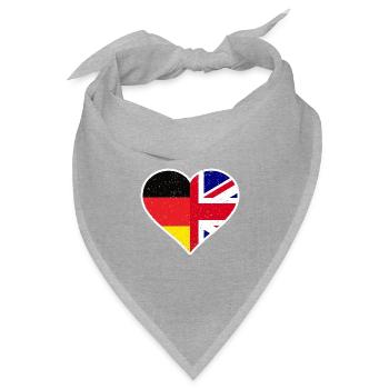 Germany Great Britain Vintage Heart - Bandana Dreieckstuch - Grau meliert - Vorne