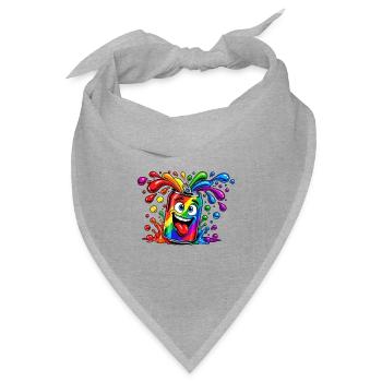 Regenbogen Dose Spaß - Bandana Dreieckstuch - Grau meliert - Vorne