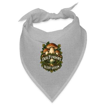 Fundort bleibt geheim Pilzwald - Bandana Dreieckstuch - Grau meliert - Vorne