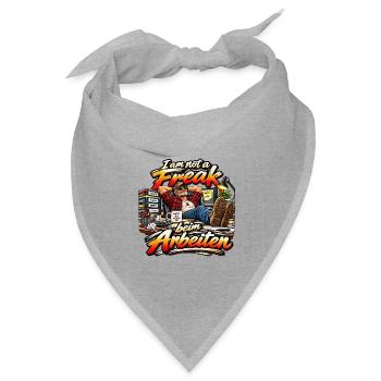 Ich bin kein Freak beim Arbeiten - Bandana Dreieckstuch - Grau meliert - Vorne