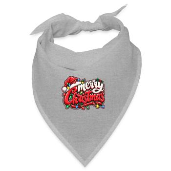 Weihnachtszauber mit Lichterketten - Bandana Dreieckstuch - Grau meliert - Vorne