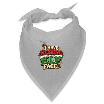 Ruhende Elfengesicht Weihnachtsgrafik - Bandana Dreieckstuch - Grau meliert - Vorne