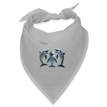 Delfine - Bandana Dreieckstuch - Grau meliert - Vorne