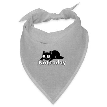 Nicht heute, schwarze Katze faule Stimmung - Bandana Dreieckstuch - Grau meliert - Vorne