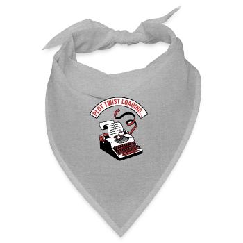 Plot Twist Laden – Bücherliebhaber-Leser-Abzeichen - Bandana Dreieckstuch - Grau meliert - Vorne