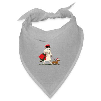 Christmas Shopping Fashion Cat - Bandana Dreieckstuch - Grau meliert - Vorne