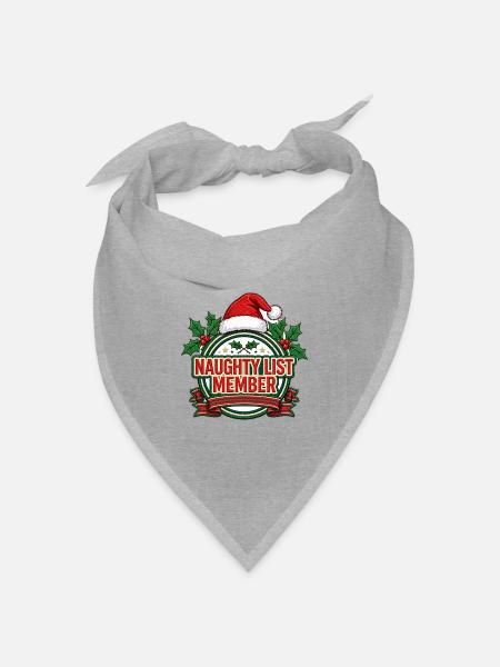 T-Shirt des Naughty List-Mitglieds – lustiges Weihnachten - Bandana Dreieckstuch - Grau meliert