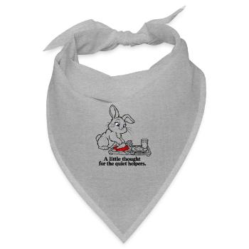 Christmas Rabbit legt eine Karotte für das Rentier zurück - Bandana Dreieckstuch - Grau meliert - Vorne