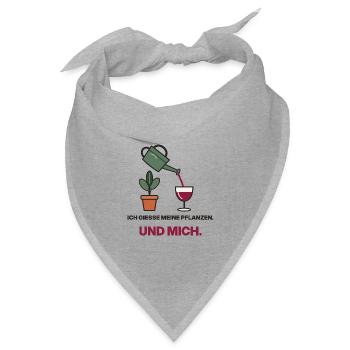 Gießen mit Wein und Grün - Bandana Dreieckstuch - Grau meliert - Vorne