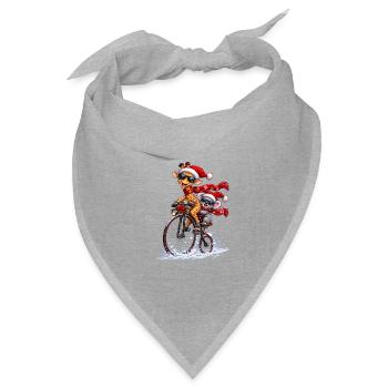 Festliche Penny Farthing Schneefahrt - Bandana Dreieckstuch - Grau meliert - Vorne