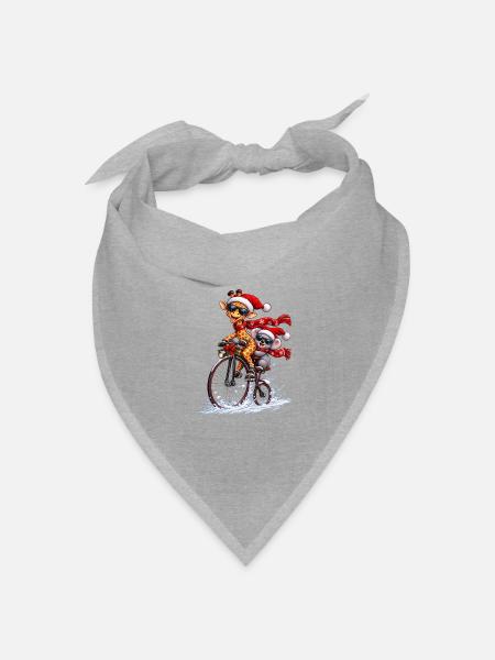 Festliche Penny Farthing Schneefahrt - Bandana Dreieckstuch - Grau meliert