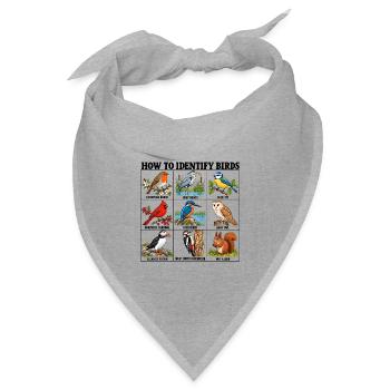 How to Identify Birds Funny Birding Birder Fitted  - Bandana Dreieckstuch - Grau meliert - Vorne
