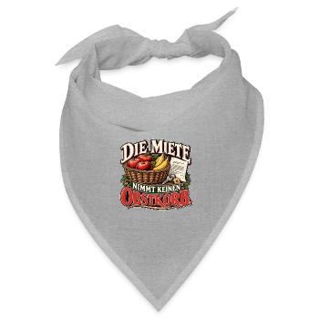 Miete statt Obstkorb - Bandana Dreieckstuch - Grau meliert - Vorne