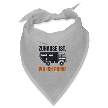 Zuhause ist, wo ich parke – Offroad Spruch - Bandana Dreieckstuch - Grau meliert - Vorne