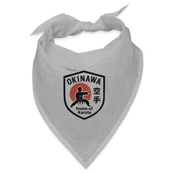 Okinawa- Home of Karate Shield Emblem - Bandana Dreieckstuch - Grau meliert - Vorne
